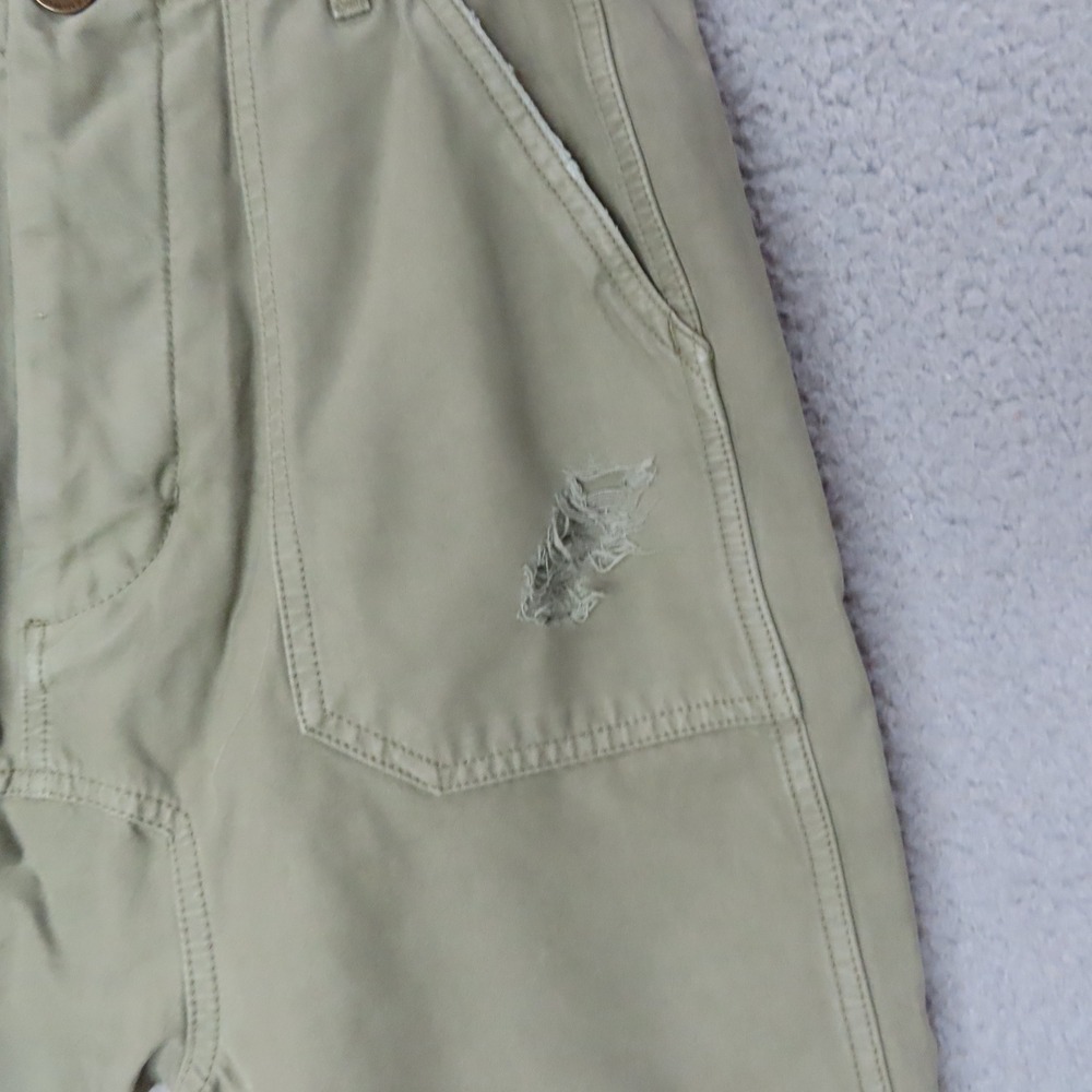 Etienne Marcel Drop Crotch Utility Pants Olive Green Distressed Cropped 25 Lux - Picture 7 of 16